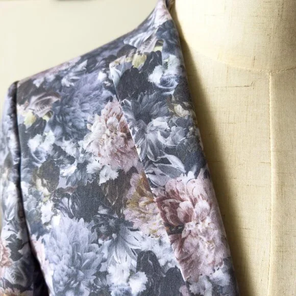 boohooMAN Floral Print Skinny Fit Suit - 40R